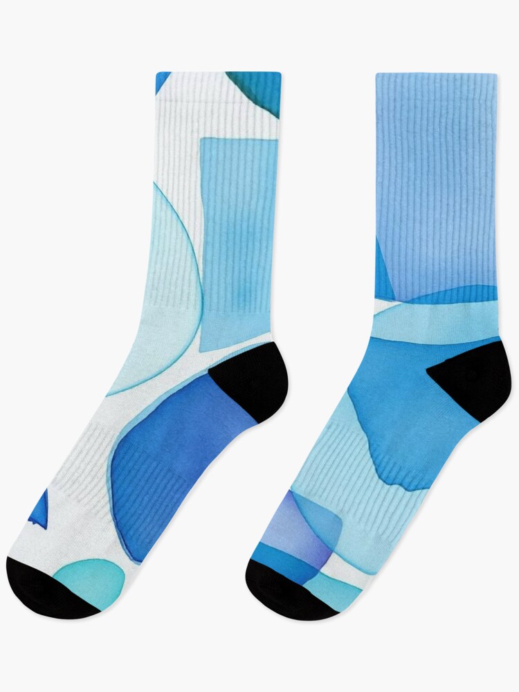 Thumbnail 1 of 5, Socks, Blue Harmony Geometric Abstract designed and sold by ChrisButler.