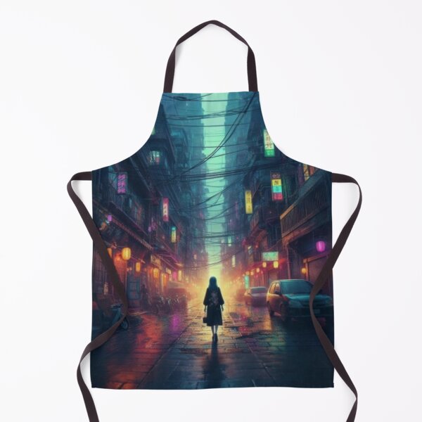 Item preview, AI generated girl walking down street, dystopian fantasy designed and sold by AI-this-is-AI.