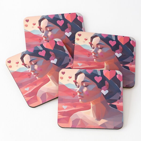 Item preview, Facets of Love: Abstract Portrait in Vibrant Geometry designed and sold by Pixel Press Prints.