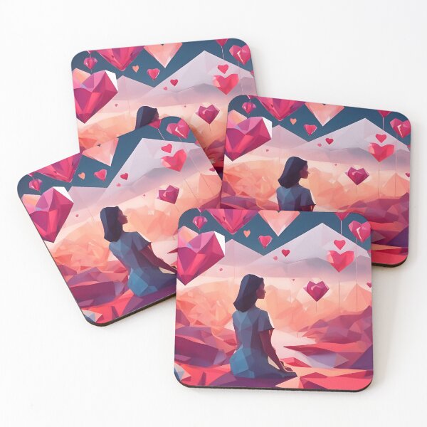 Item preview, Facets of Love: Abstract Portrait in Vibrant Geometry designed and sold by Pixel Press Prints.