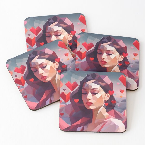 Item preview, Facets of Love: Abstract Portrait in Vibrant Geometry designed and sold by Pixel Press Prints.