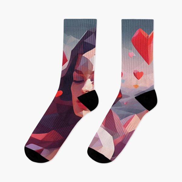 Item preview, Facets of Love: Abstract Portrait in Vibrant Geometry designed and sold by Pixel Press Prints.