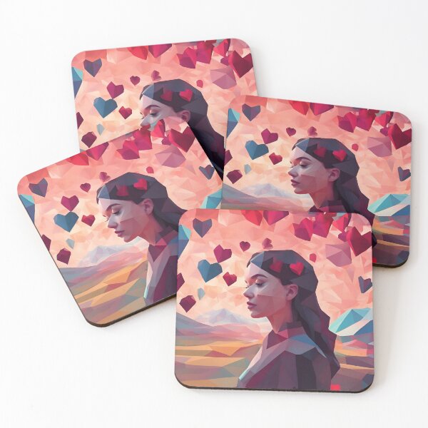 Item preview, Facets of Love: Abstract Portrait in Vibrant Geometry designed and sold by Pixel Press Prints.