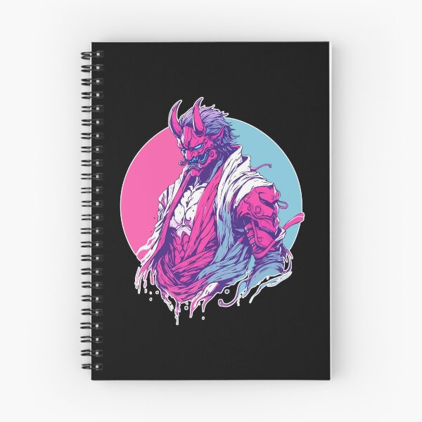Item preview, Cool Japanese Oni Demon Ogre Samurai Pink Blue designed and sold by TomFrontierArt.