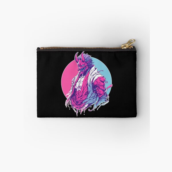 Item preview, Cool Japanese Oni Demon Ogre Samurai Pink Blue designed and sold by TomFrontierArt.