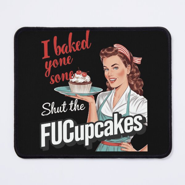 Item preview, Funny Retro Shut Up Cupcakes designed and sold by RebeccaRe.