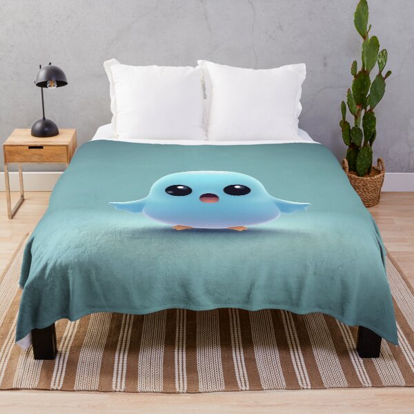 Item preview, Cute Blue Cartoon Bird With Wings designed and sold by GoldenTealArts.