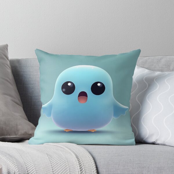 Item preview, Cute Blue Cartoon Bird With Wings designed and sold by GoldenTealArts.