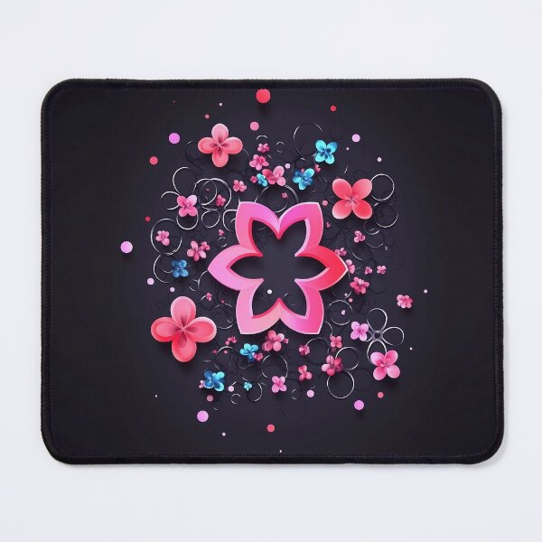 Item preview, Floral Logo with Pink and Blue Flowers designed and sold by GoldenTealArts.