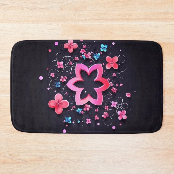 Item preview, Floral Logo with Pink and Blue Flowers designed and sold by GoldenTealArts.
