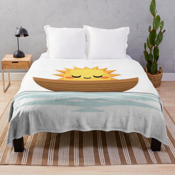 Item preview, Floating Sun in Wooden Boat Illustration designed and sold by GoldenTealArts.