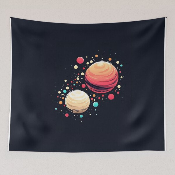 Item preview, Colorful Minimalist Planets Vector Art designed and sold by GoldenTealArts.