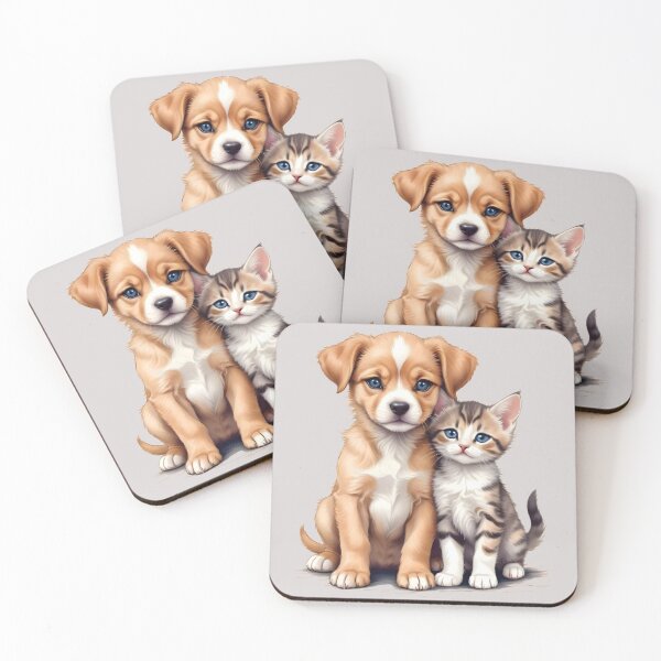Item preview, Copy of DON'T EAT US ,PLEASE. kitten & puppy. Dog And Cat Please Don’t Eat Us T-Shirts designed and sold by orthodox-icon.