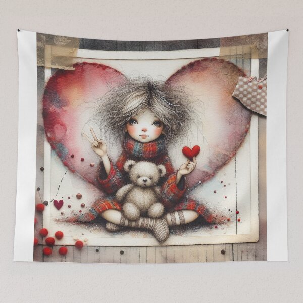 Item preview, Serene Greeting Warms the Hearts - Girl  designed and sold by Beyondnote-Art.