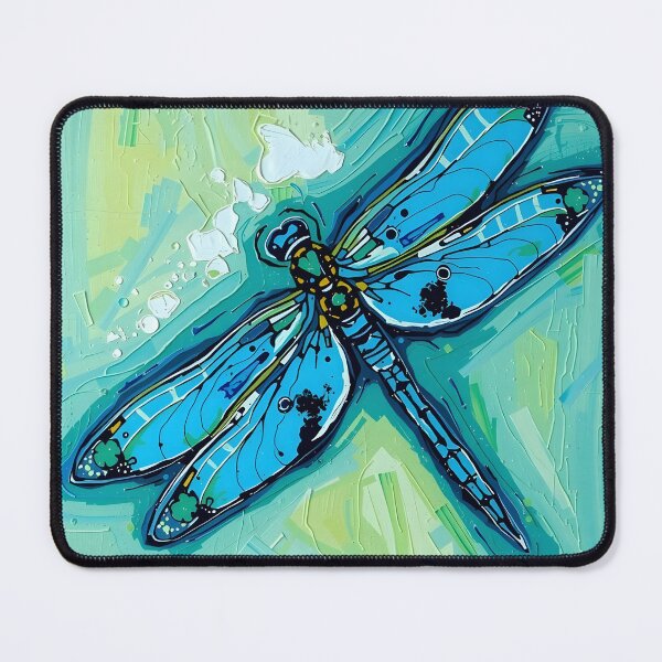 Item preview, Dragonfly Abstract Painting Blue designed and sold by druidwolfart.
