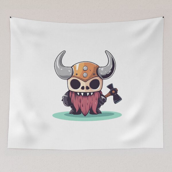 Item preview, Cute Viking Skull Cartoon Character Design designed and sold by GoldenTealArts.