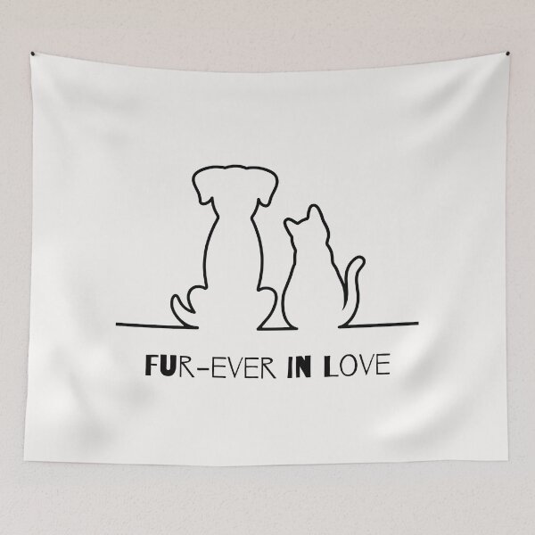 Item preview, Minimal Dog & Cat Lover Line Art – Pet Lover, Dog Lover Gift for Couple, Girlfriend, Boyfriend designed and sold by PuralunaCreations.