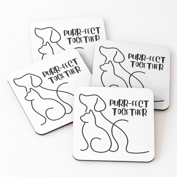 Item preview, Minimal Dog & Cat Together Line Art – For Pet Lover, Dog Lover Gift for Couple, Girlfriend, Boyfriend designed and sold by PuralunaCreations.