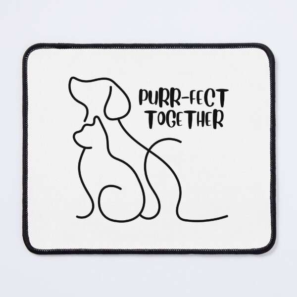 Item preview, Minimal Dog & Cat Together Line Art – For Pet Lover, Dog Lover Gift for Couple, Girlfriend, Boyfriend designed and sold by PuralunaCreations.