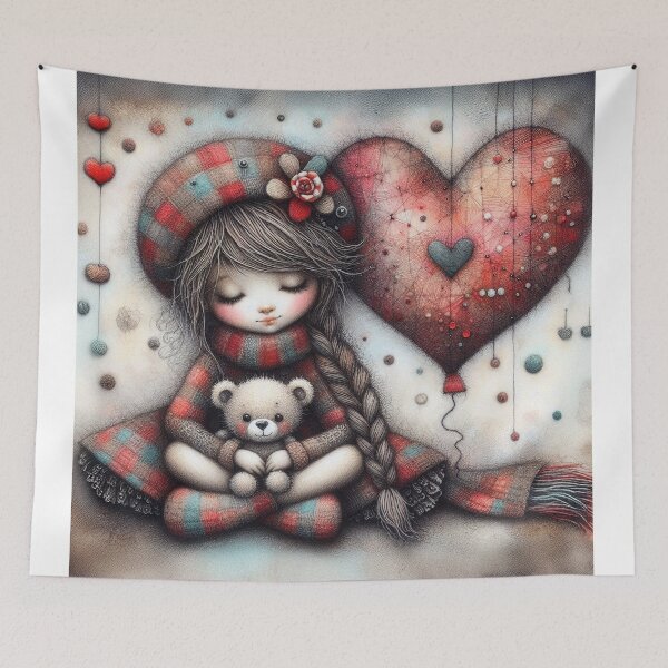 Item preview, Serene Greeting Warms the Hearts - Girl  designed and sold by Beyondnote-Art.
