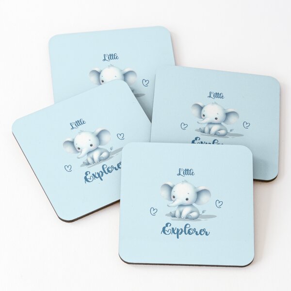 Item preview, Little Explorer – Adorable Blue Elephant, Unique designed and sold by villacreativa.