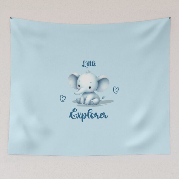 Item preview, Little Explorer – Adorable Blue Elephant, Unique designed and sold by villacreativa.