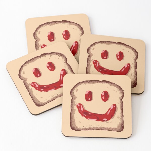 Item preview, Happy Face Strawberry Jam on Toast Slice designed and sold by FlashCraft Design.