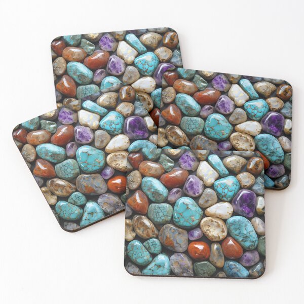 Item preview, Earthy Warm Gemstones, Natural Warm Stone Print designed and sold by PixelStoneDesign .