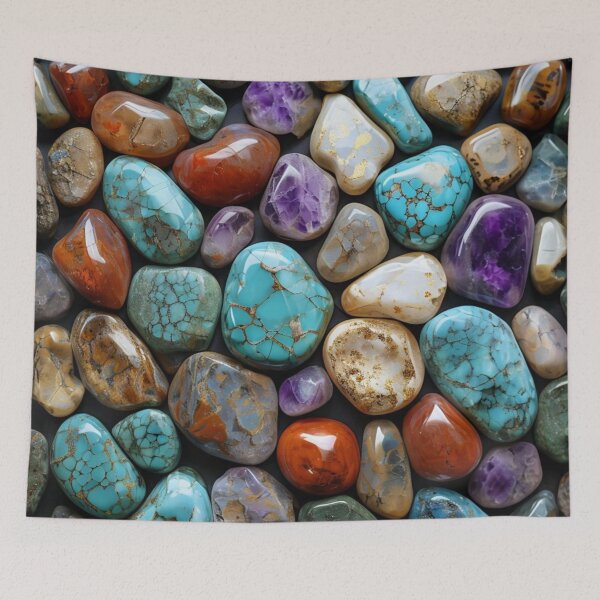 Item preview, Earthy Warm Gemstones, Natural Warm Stone Print designed and sold by PixelStoneDesign .