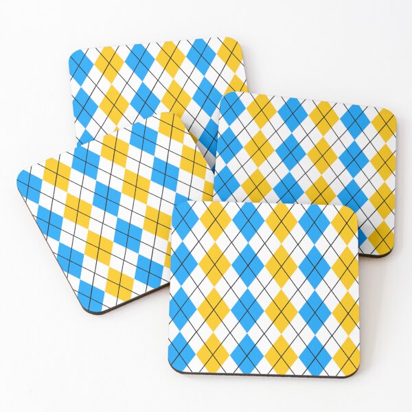 Item preview, Blue Yellow Argyle Harlequin Pattern Design  designed and sold by PatternTitan.