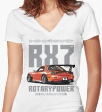 Mazda RX7 Women's Fitted V-Neck T-Shirt