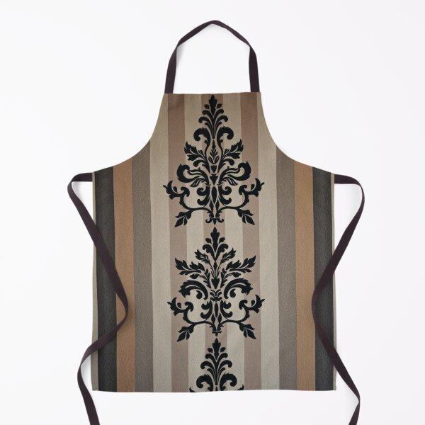 Item preview, Beige Stripes & Black Damask designed and sold by DesignsByPrnces.