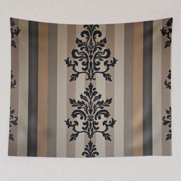 Item preview, Beige Stripes & Black Damask designed and sold by DesignsByPrnces.