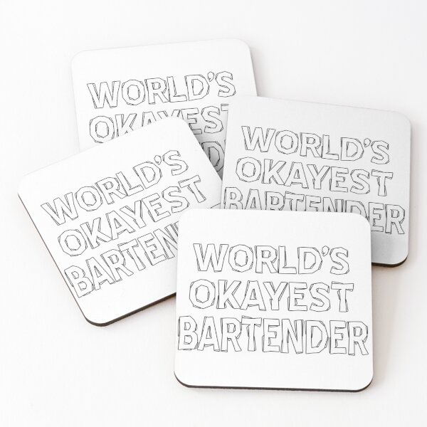 Item preview, worlds okayest Bartender Barmaid Barman Mixologists white designed and sold by ramwebroom.