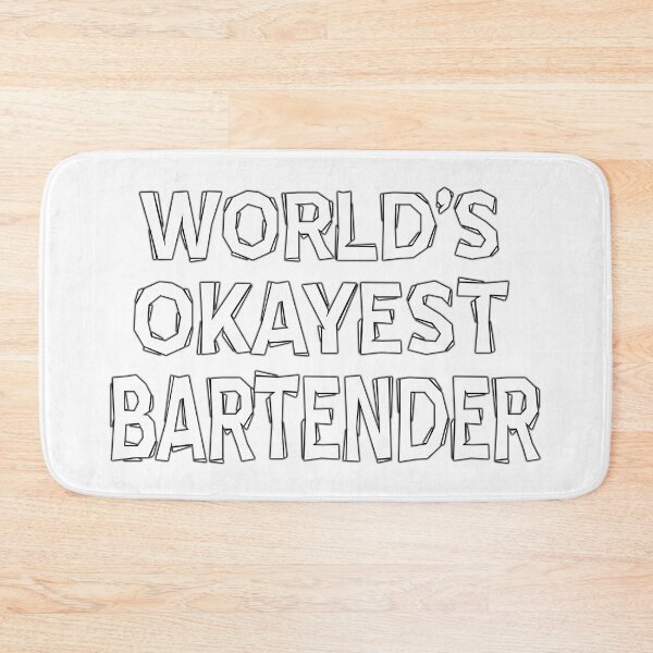 Item preview, worlds okayest Bartender Barmaid Barman Mixologists white designed and sold by ramwebroom.