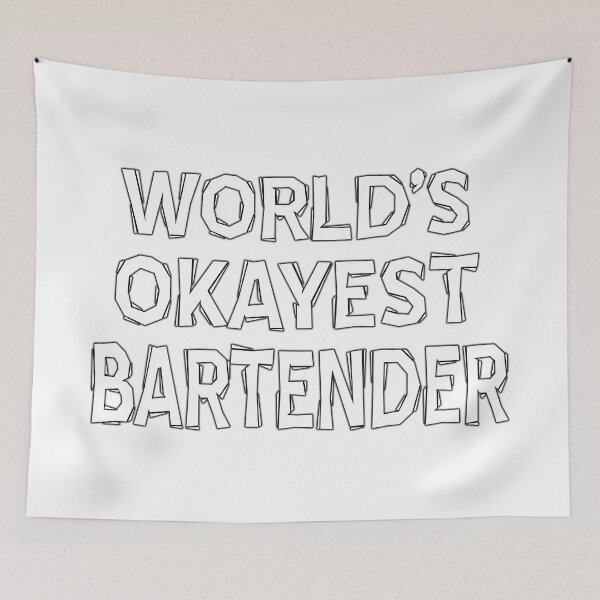 Item preview, worlds okayest Bartender Barmaid Barman Mixologists white designed and sold by ramwebroom.