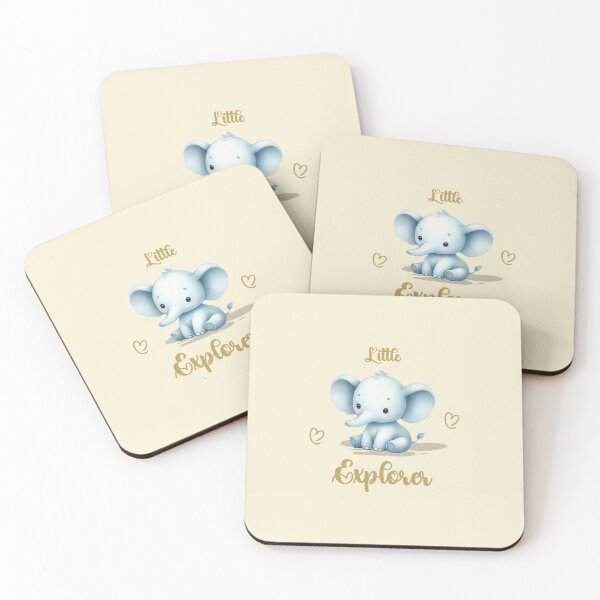 Item preview, Little Explorer – Adorable Blue Elephant, Unique designed and sold by villacreativa.