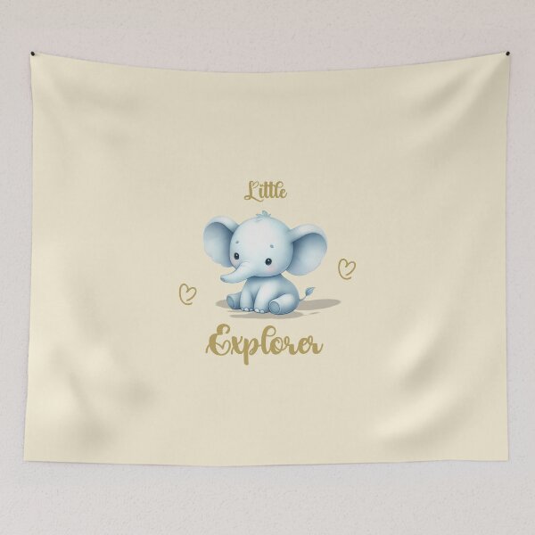 Item preview, Little Explorer – Adorable Blue Elephant, Unique designed and sold by villacreativa.