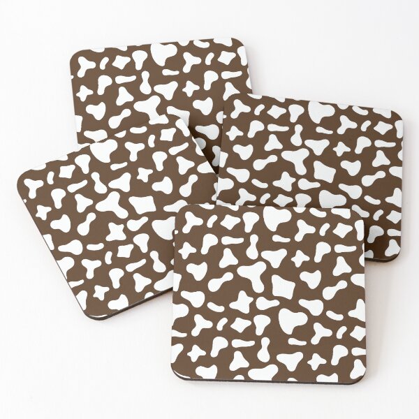 Aperçu de l'œuvre Motif vache blanche sur vache marron chocolat | Motif vache Holstein créée et vendue par PatternPen.