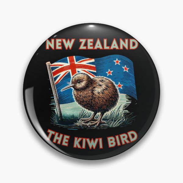 Item preview, Kiwi Bird with New Zealand Flag – Patriotic Wildlife Art designed and sold by Psycho-Crazy.