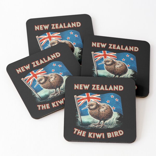 Item preview, Kiwi Bird with New Zealand Flag – Patriotic Wildlife Art designed and sold by Psycho-Crazy.