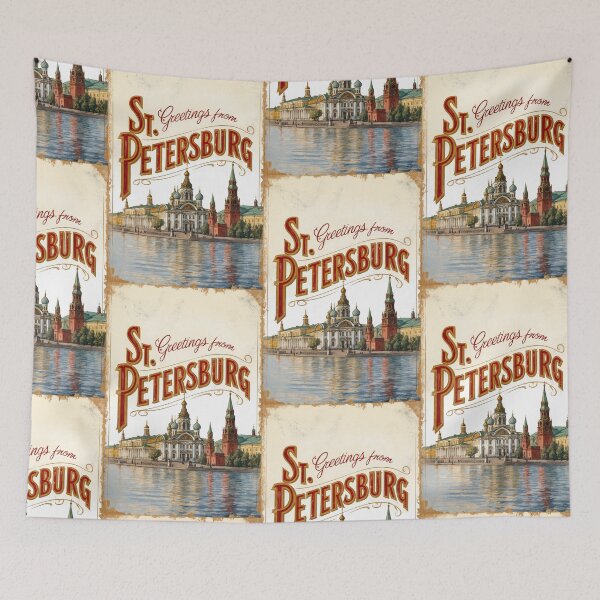 Item preview, St Petersburg Vintage Travel Retro Postcard Design designed and sold by TravelPostcardGems.