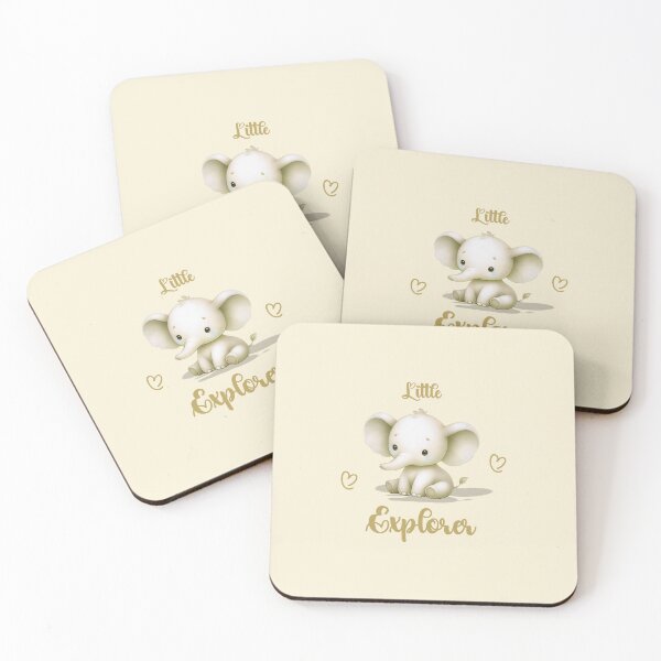 Item preview, Little Explorer – Adorable Golden Elephant, Unique designed and sold by villacreativa.