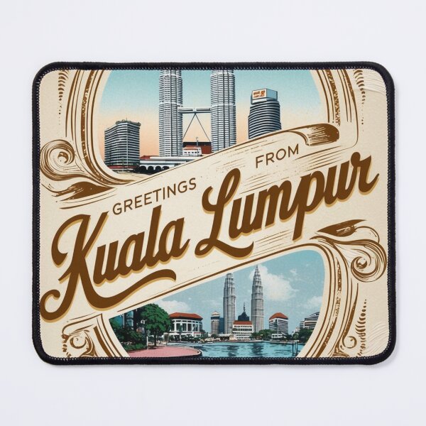 Item preview, Greetings from Kuala Lumpur Vintage Travel Retro Postcard Design designed and sold by TravelPostcardGems.