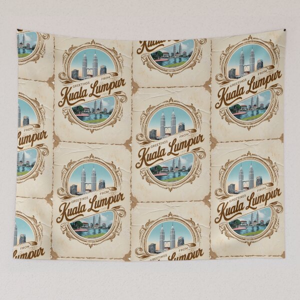 Item preview, Greetings from Kuala Lumpur Vintage Travel Retro Postcard Design designed and sold by TravelPostcardGems.