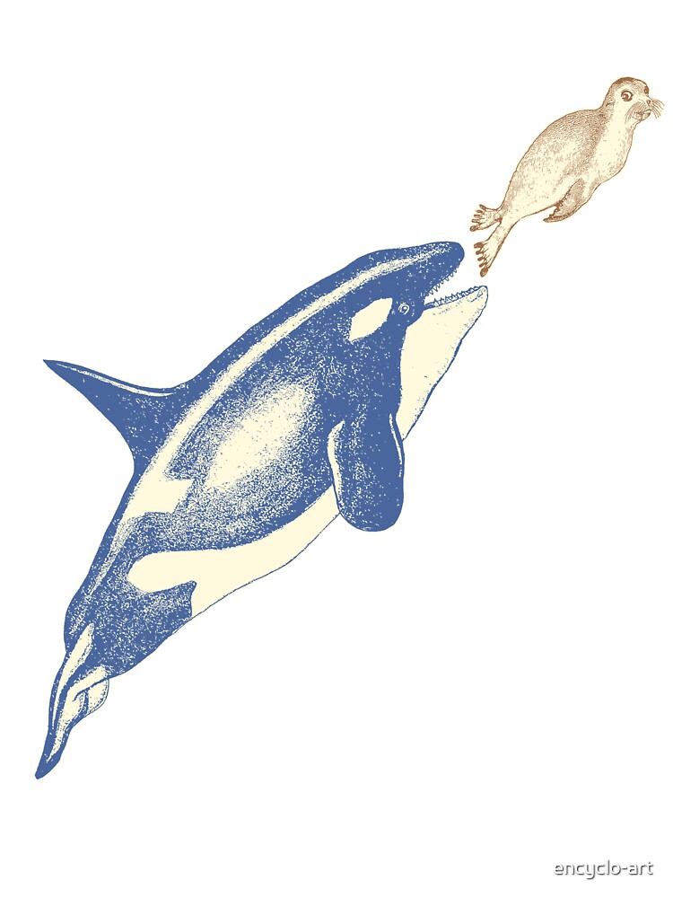 Killer Whale Vs Sea Lion, Survival Of The Fittest, Natural History Art |  Kids T-Shirt