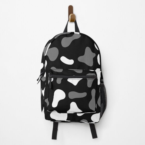 Aperçu de l'œuvre Motif vache grise et blanche sur fond noir | Motif vache Holstein créée et vendue par PatternPen.