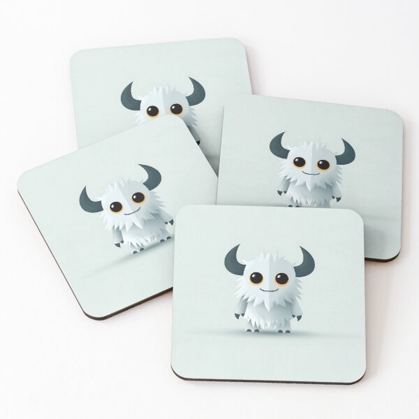 Item preview, Cute White Monster Illustration with Black Horns designed and sold by GoldenTealArts.