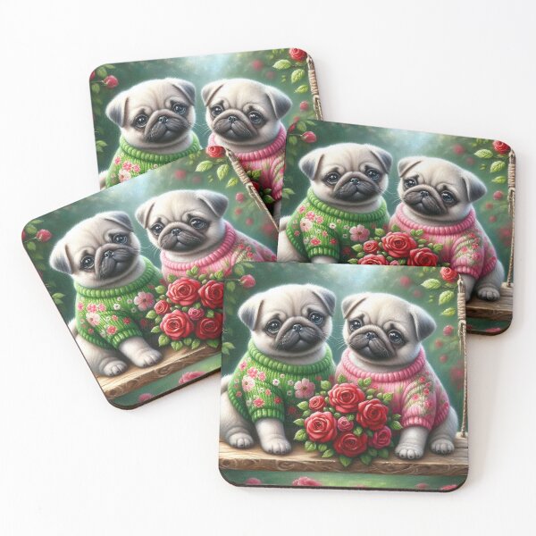 Item preview, Two Adorable Pugs designed and sold by Wags & Tails.