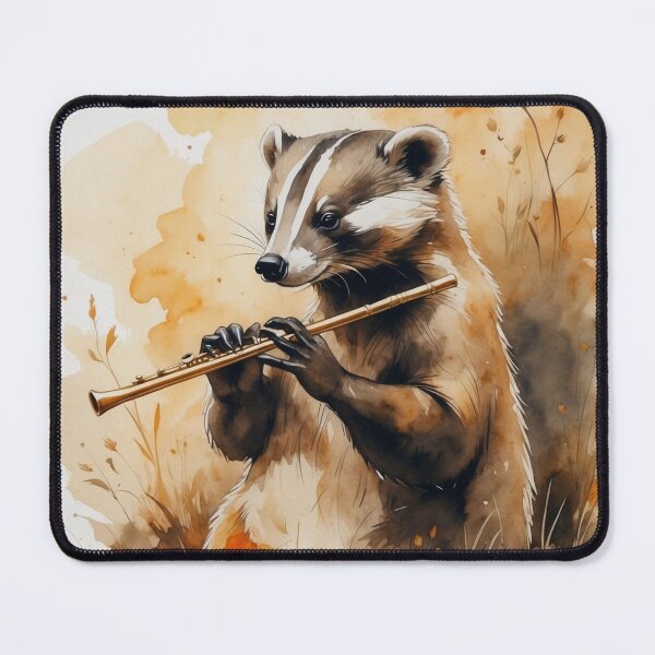 Item preview, Flautist Badger designed and sold by QuidNimbus.